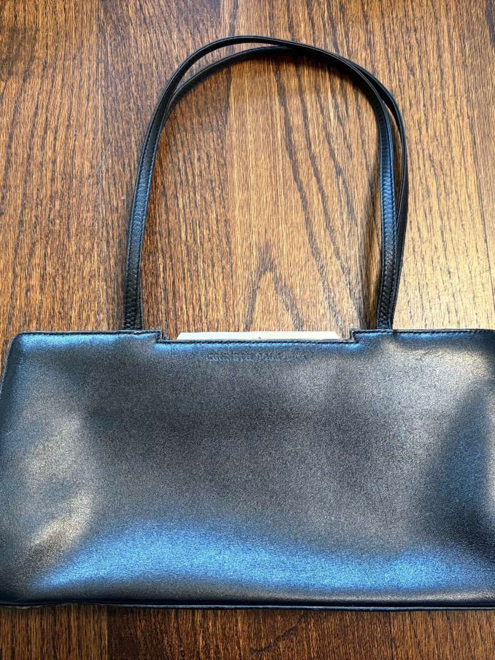 Vintage black leather Kenneth Cole New York shoulder bag